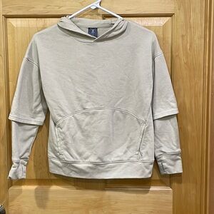 Xersion tan hoodie top size S 8